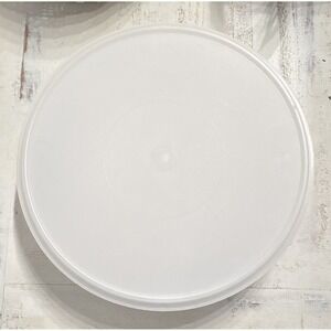 Tupperware Round White Plastic Storage Containers 2-Pc Set, Snap Lids, 1.9-2.5L